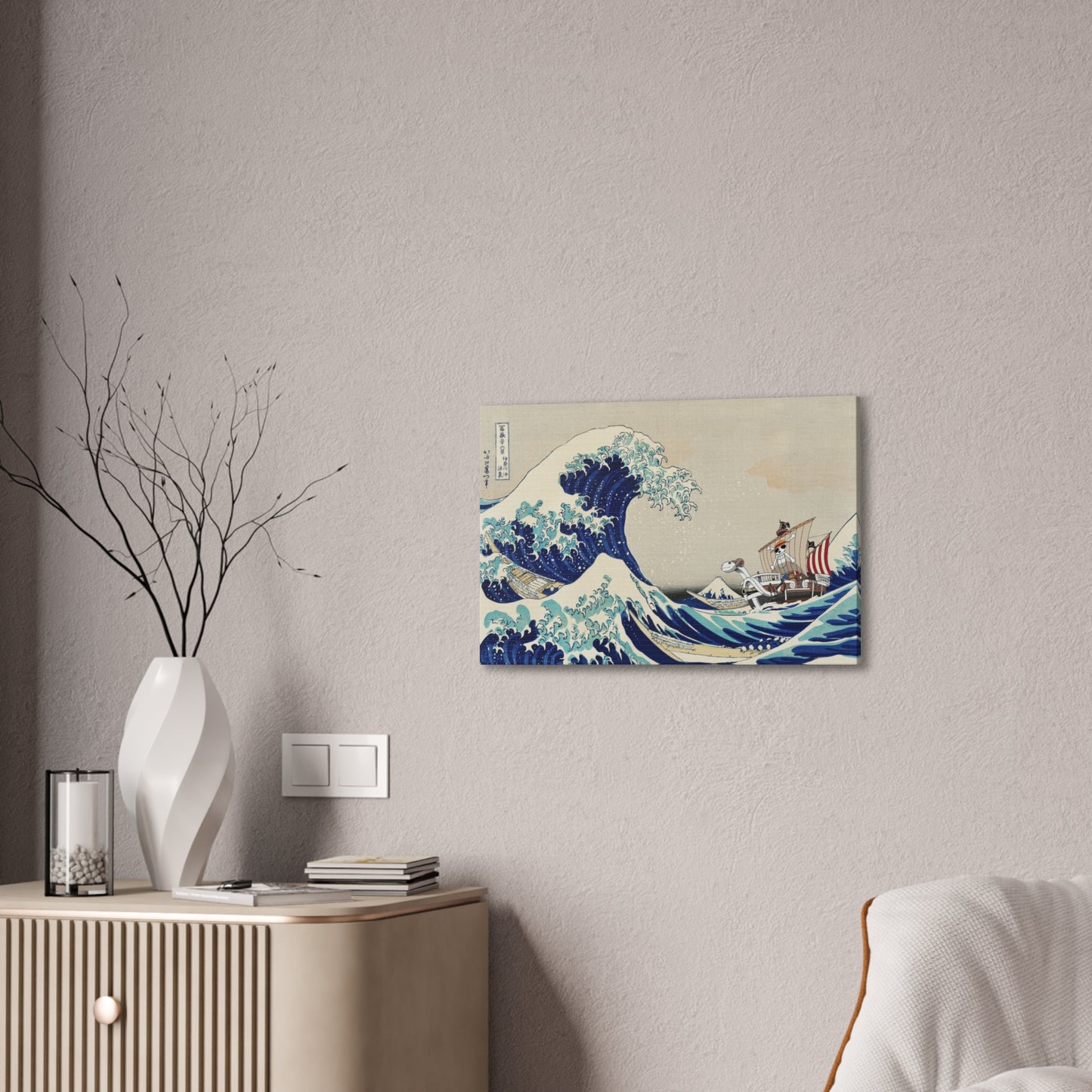 Going Merry riding the Great Wave Canvas Print (One Piece)