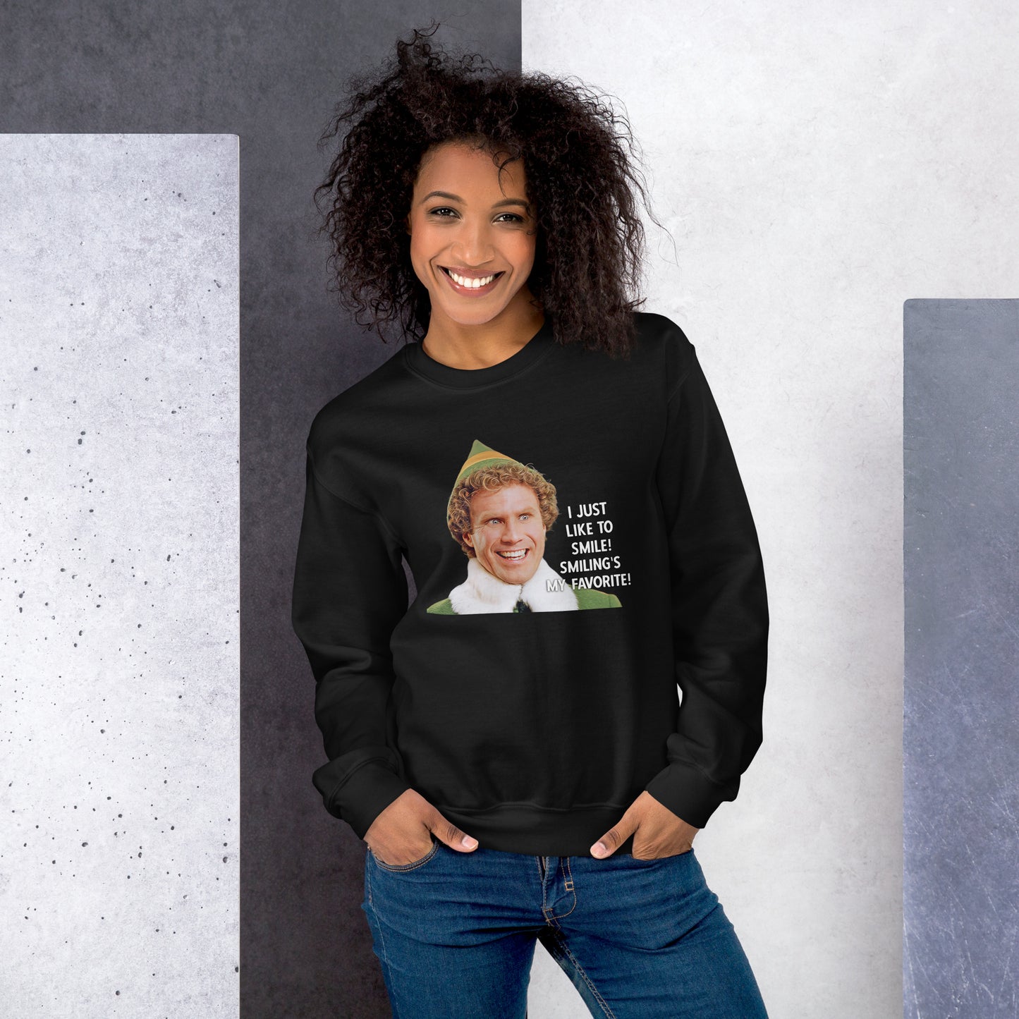 Smiling is my Favorite Elf Unisex Sweatshirt