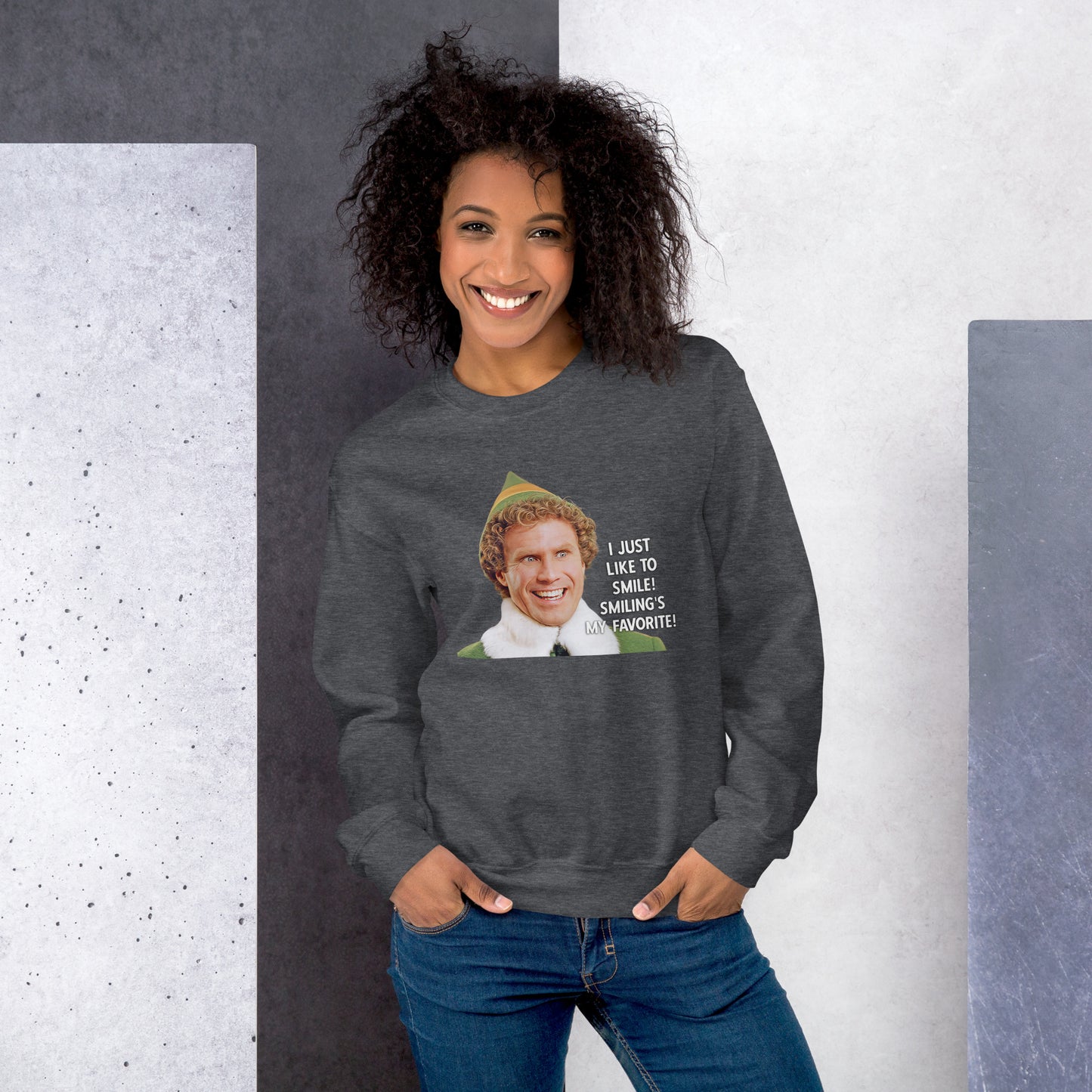 Smiling is my Favorite Elf Unisex Sweatshirt