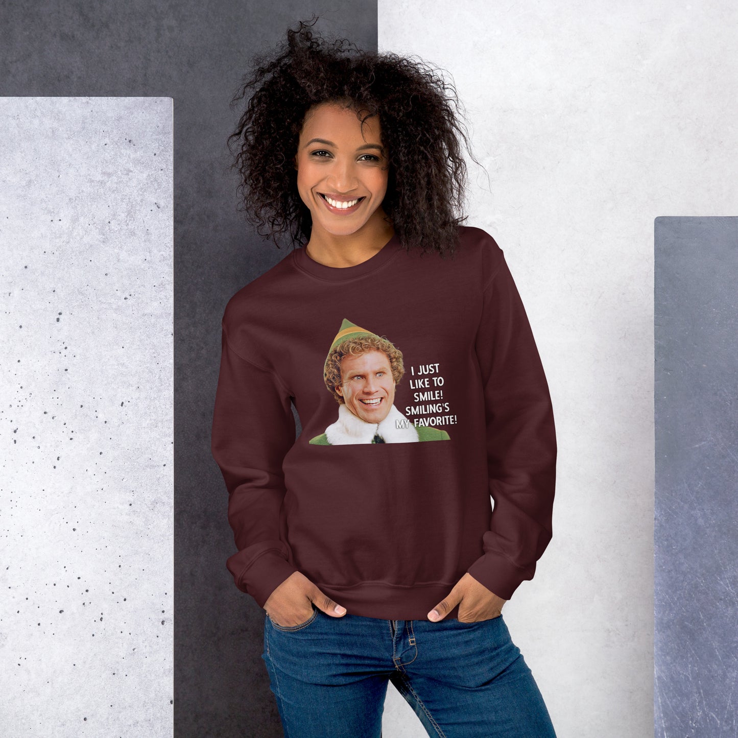 Smiling is my Favorite Elf Unisex Sweatshirt