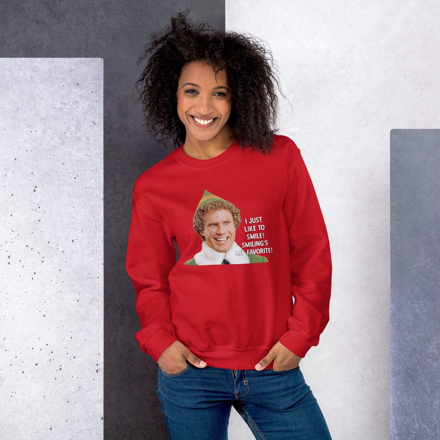 Smiling is my Favorite Elf Unisex Sweatshirt