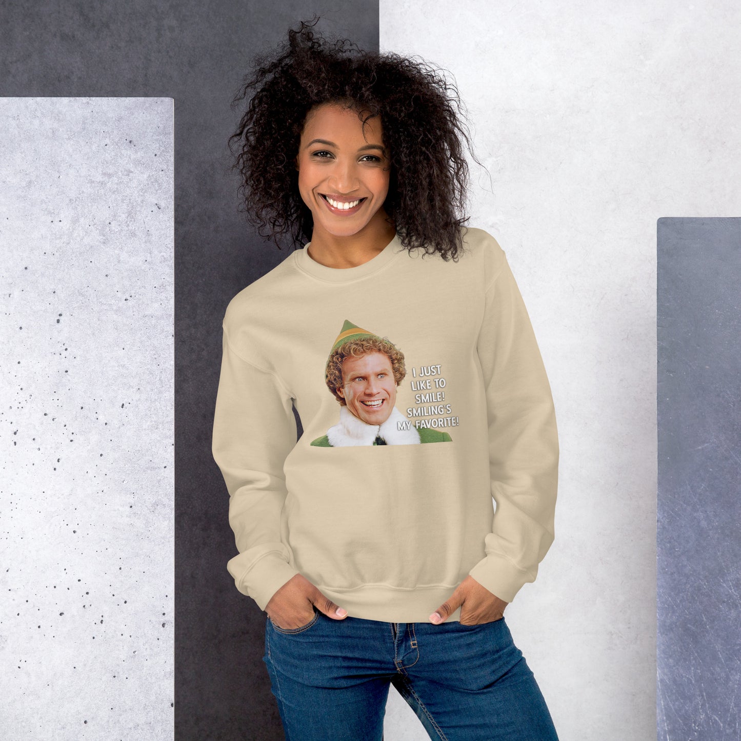 Smiling is my Favorite Elf Unisex Sweatshirt