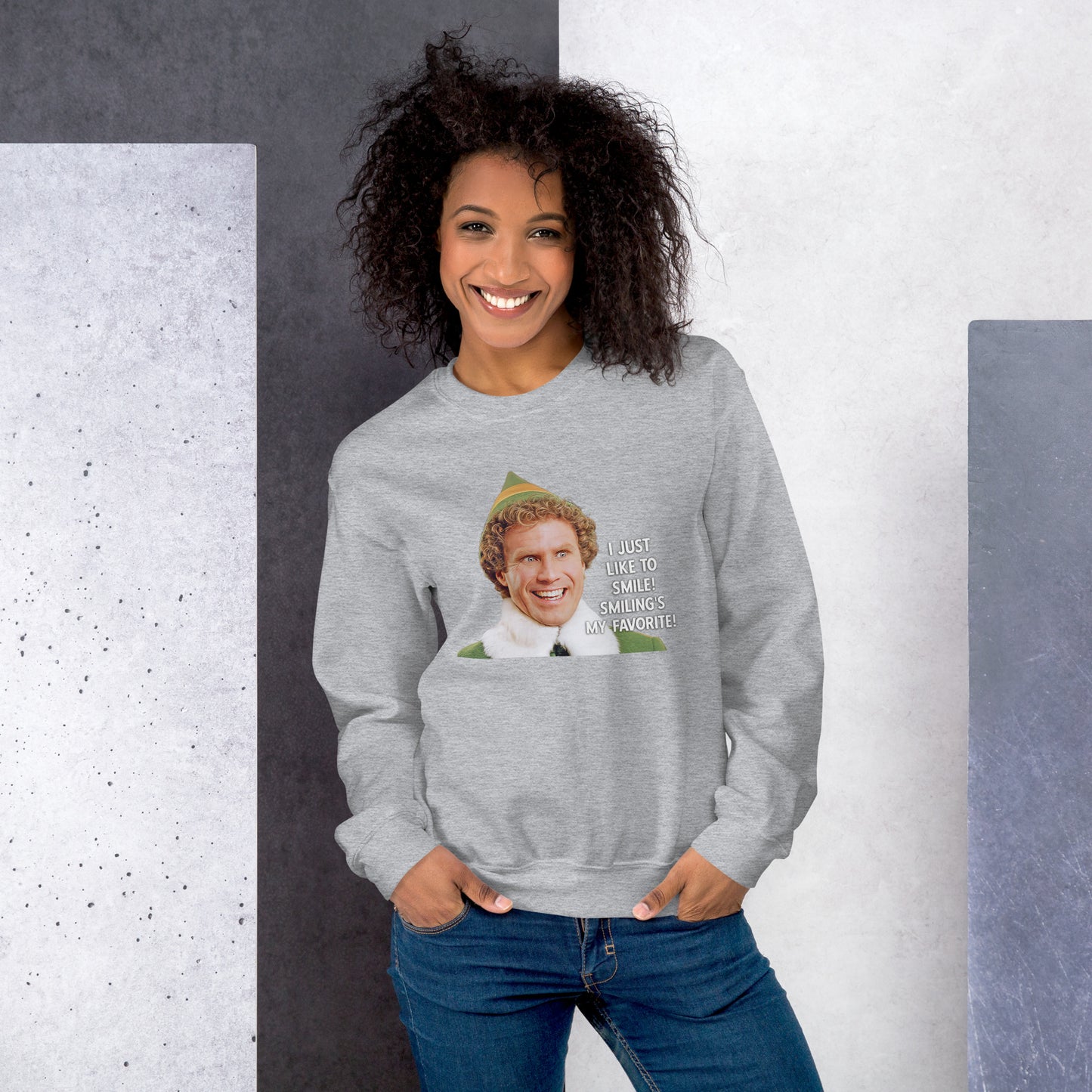 Smiling is my Favorite Elf Unisex Sweatshirt